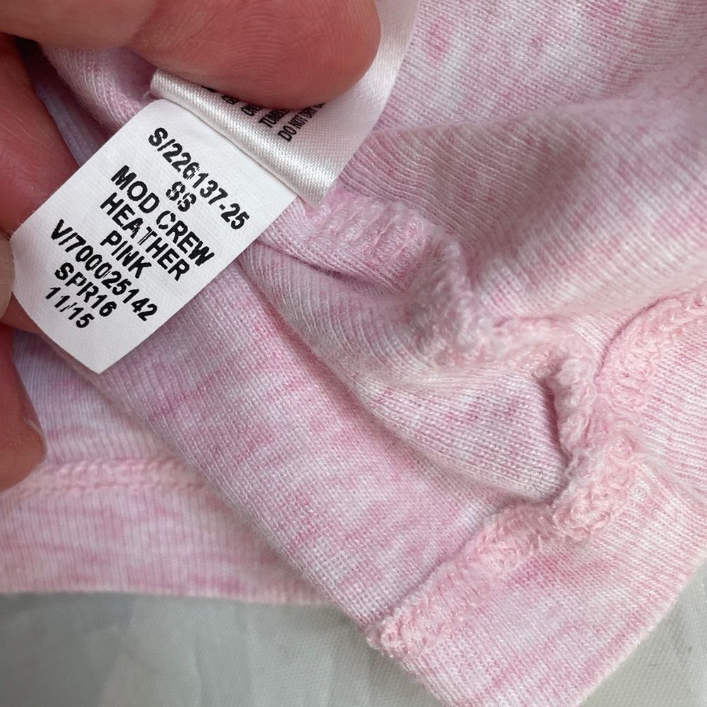 GAP Heather Pink Cotton Stretch Tee Shorts Sleeve Crew Neck - Picture 6 of 9